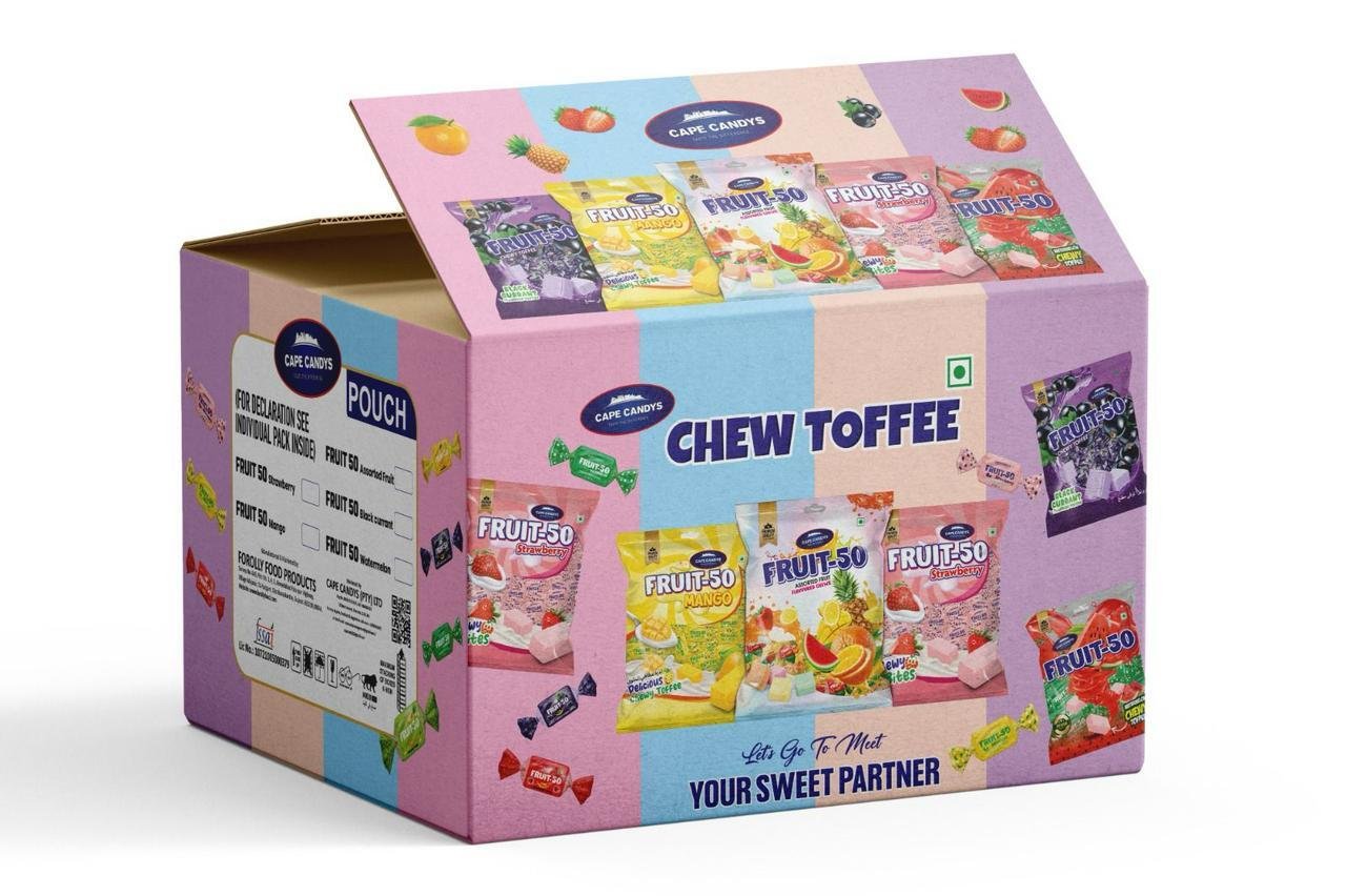 Cape Candy’s Fruit-50 Assorted Chew Toffee Display Box